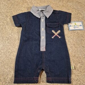 Navy Baby Romper